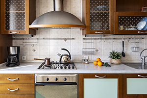 Nice modern kitchen furniture: counter with appliance