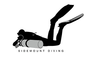 Sidemount diver vector
